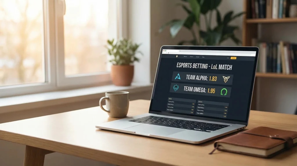 Ecran de bookmaker affichant des cotes sur un match esport League of Legends